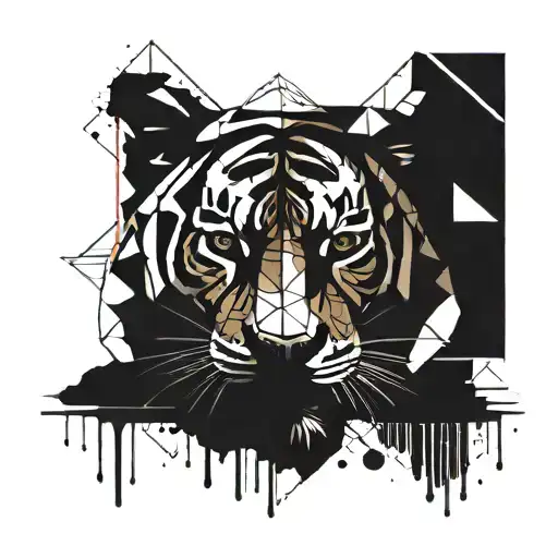 Tiger And Blood Drops