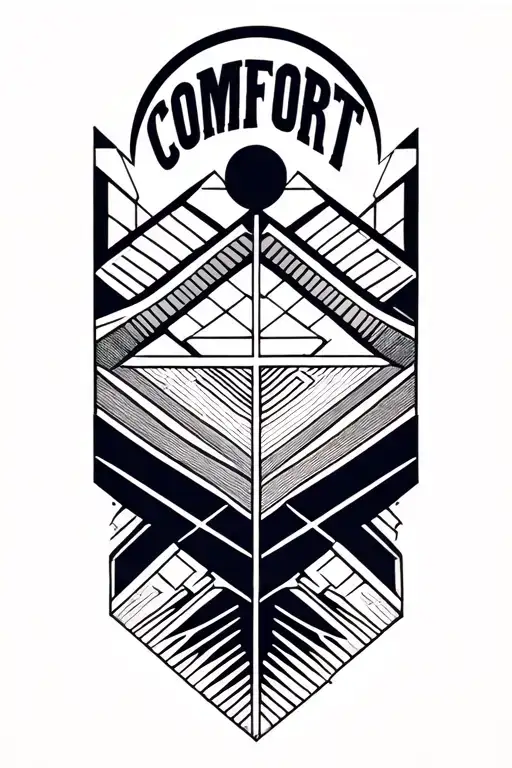 Geometric Sleeve Incorporating The Word Comfort