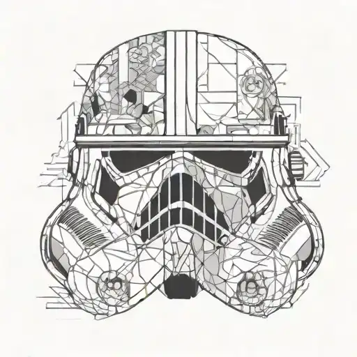 Star Wars Stormtrooper Helmet Adorned With Intricate
