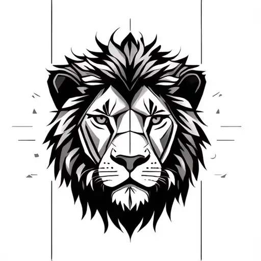 Young Male Lion Head