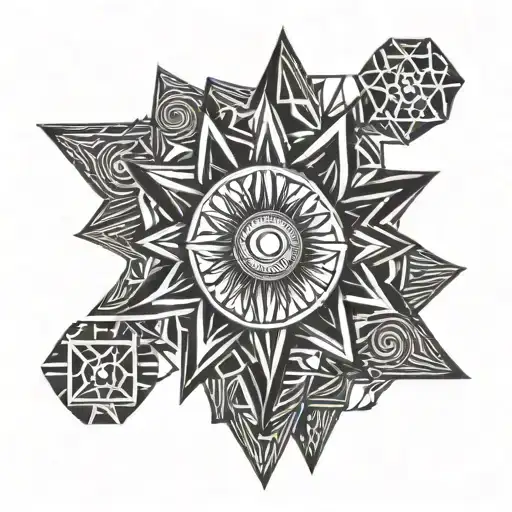 Geometric Sun Long Lines