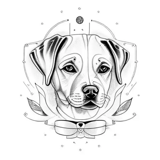 White Labrador With Black Cat