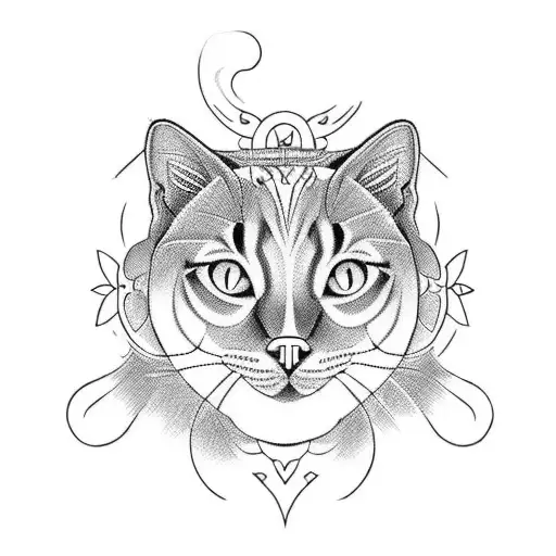 White Labrador And Black Cat