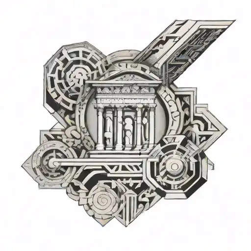 Ancient Rome And Ancient Greece Patch Work Leg Sleeve