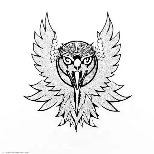 Black Eagle With Eyes On Fire