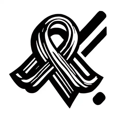 Cancer Ribbon Made By Two Hockey Sticks Crossed