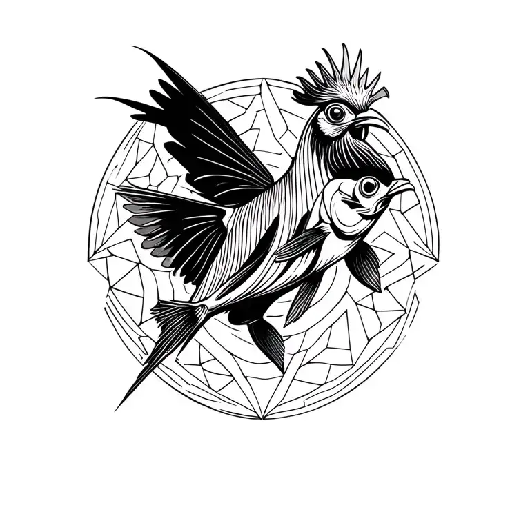 Rooster Fish Jumping