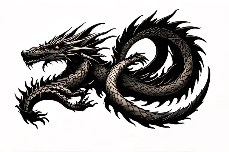 Dragon Ouroboros Around Arm Band