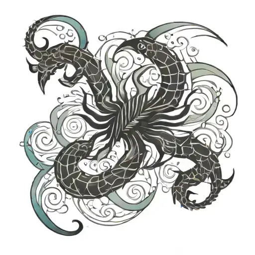 Scorpio And Sea Wave