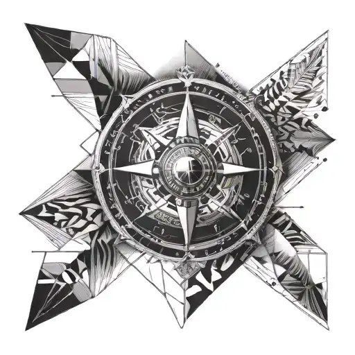 Compass Arm Band With Geometric Design Incorporating