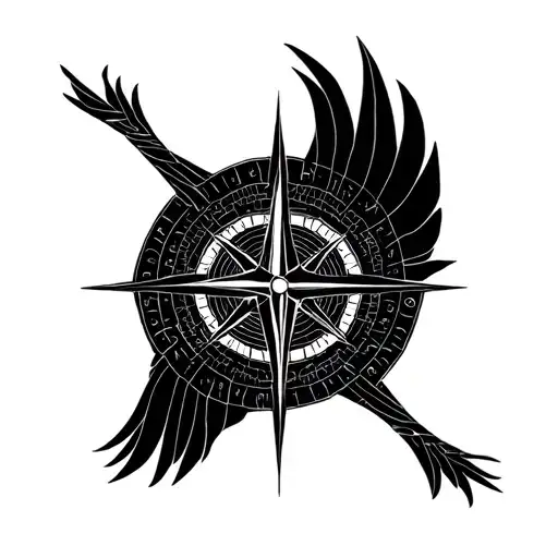 Fibonacci Spiral Compass Bird Rising