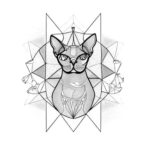 Sphynx Cat With Geometry