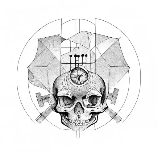 Hourglass With Skeleton