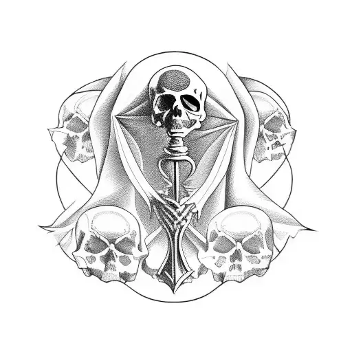 Death Holding An Hourglass