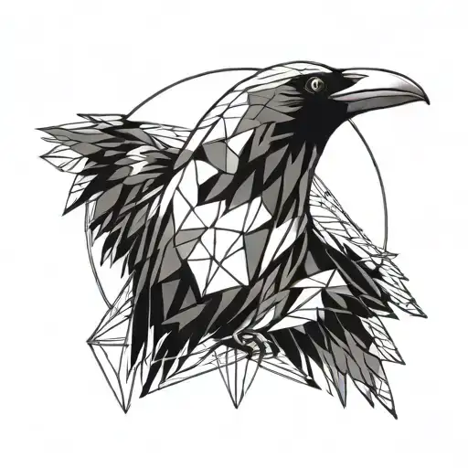 Crow In Black And White