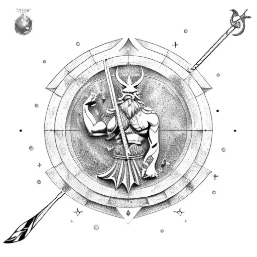 Poseidon And His Trident Join The 1St World War On The Dinosaur