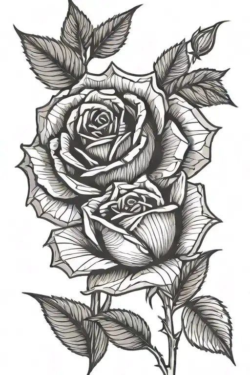 Rose Line Drawing
