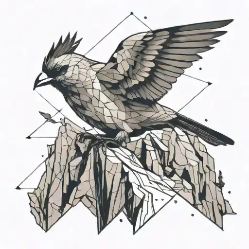 Bird Falling From A Cliff