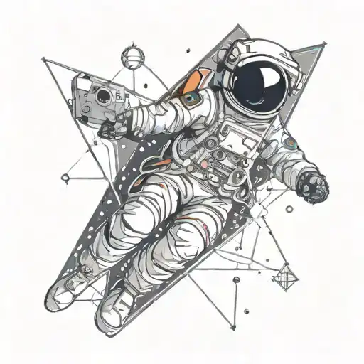 Space Stars Triangle Astronaut In Outer Space