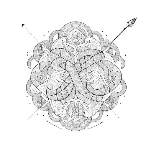 Light Line Snake With Flowers