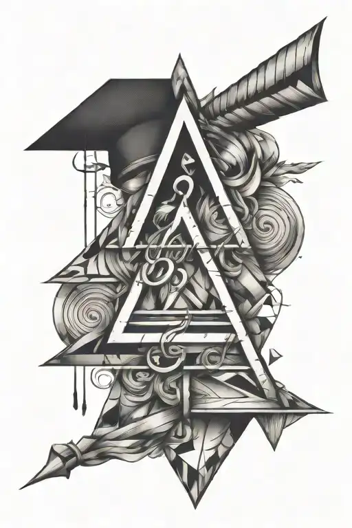 Graduation Triangle Music Note Intertwined