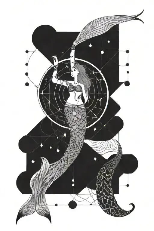 Mermaid Tail And Moon Phases