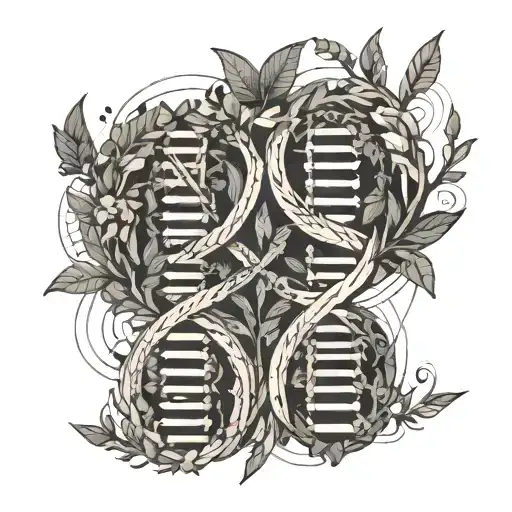 Dna Double Helix Brothers Intertwined Roots Growing