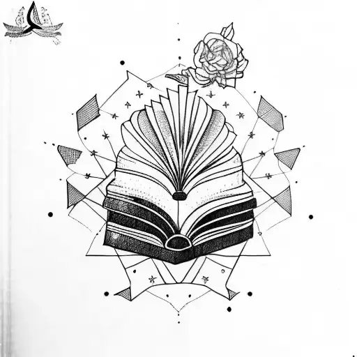 An Open Book With Pages Flying