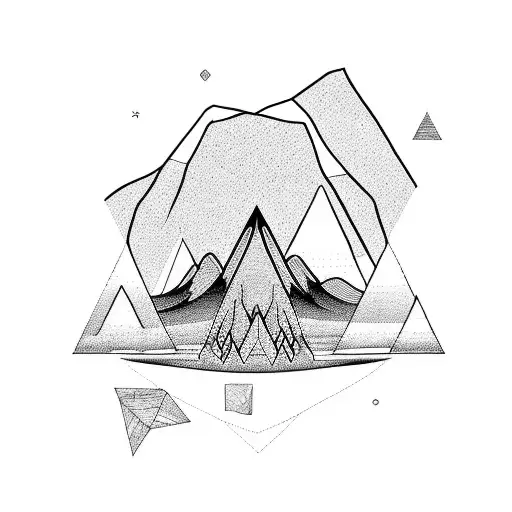 Geometric Shapes Nature Forest Mountains Planet Aquarius
