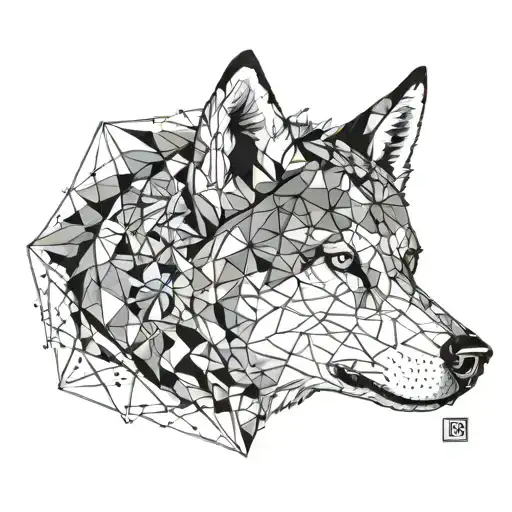 Husky Face With Geometric Sketch And Living Abroad