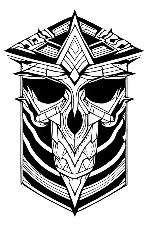 Old Hologe With Geometric Lines Like Viking