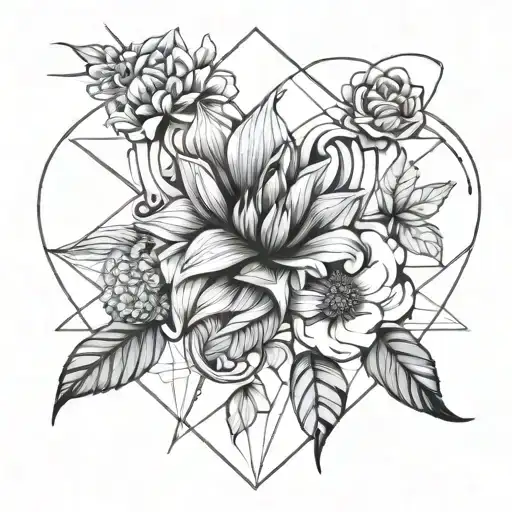 Two Heart Beats That Come Togegher Into A Flower And Has A Leo In It