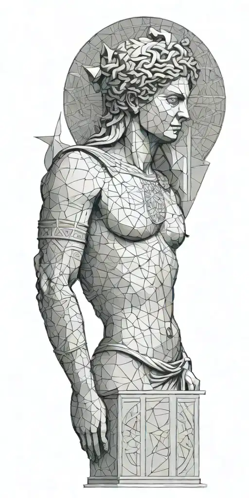 Sacred Geometry With Greek Statue