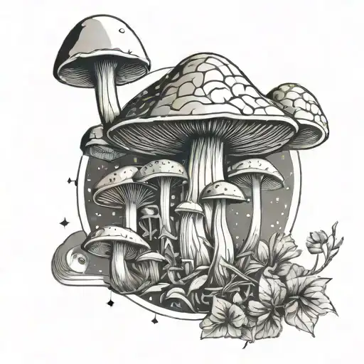 Mushrooms Moon Crystal