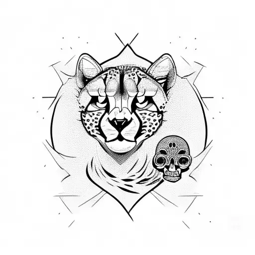 Cheetah With Skull