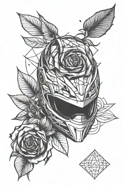 Motorbike Helmet And Rose