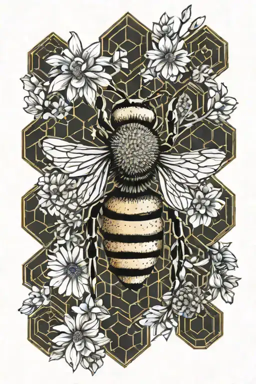 Floral Honey Comb Bee
