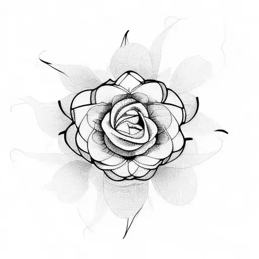 Amstaff With Flowers Black And White