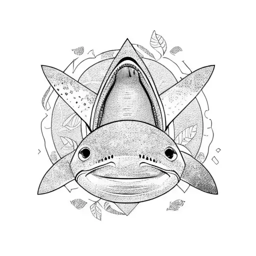 Shark With Exotic Leaves