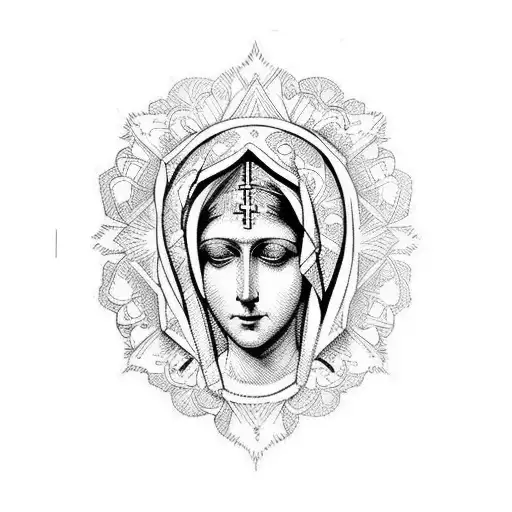 Holy Mary With A Beautiful Face