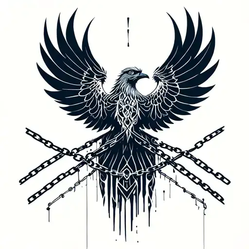 Phoenix Emerging From Chains While Crying