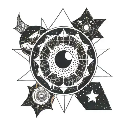 Moon Stars Black Hole