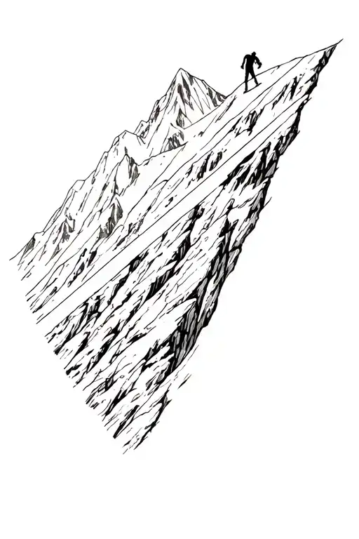 Climber Reaching The Summit Symbolizing Perseverance