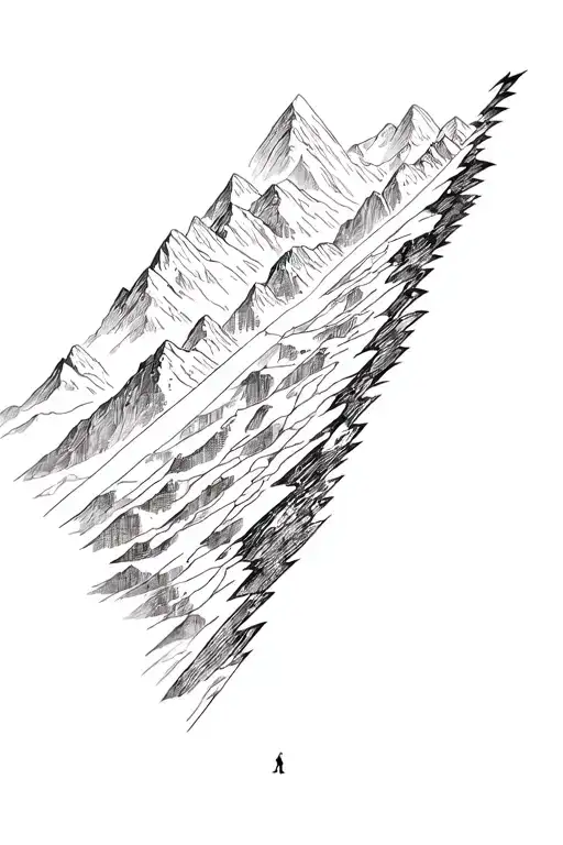 Climber On Mountains Across