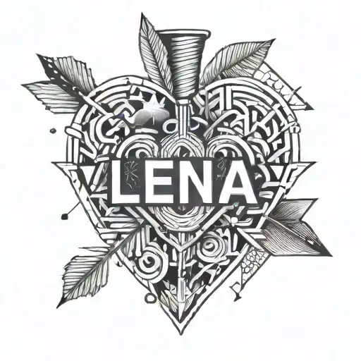 The Name Lena In The Heart With An Arrow