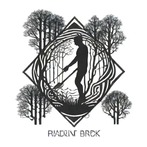 A Silhouette Of A Man At A Fork In The Read In The Dark Forest