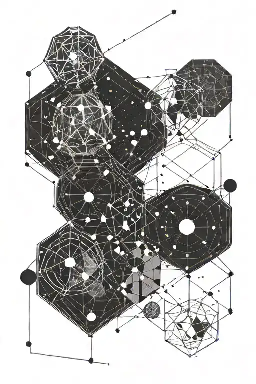 Geometric Shapes Combined With The Cosmos And The Scorpio Constellation And Eometric Elements