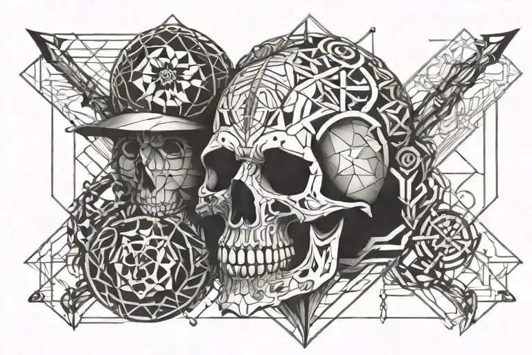 Geometric Skull Pump And Witch