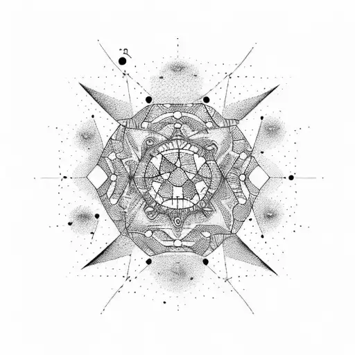 Astronomic With Dots And All In Line