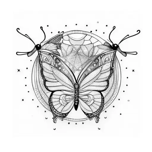 Butterflies With A Full Moon